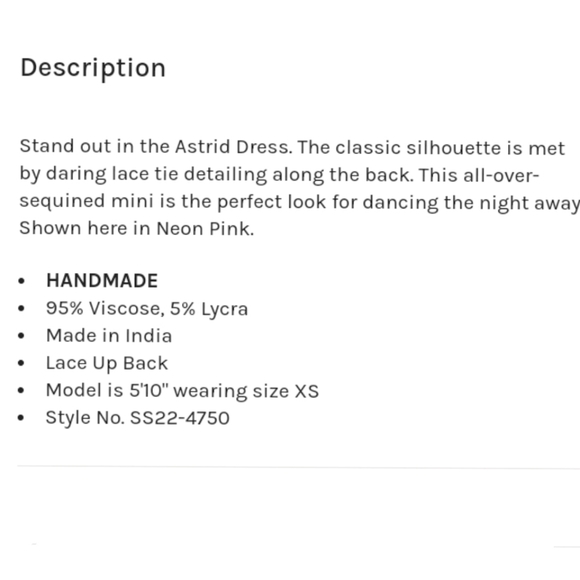 🆕⭐ RETROFETE hot pink beaded mini dress - Picture 9 of 10